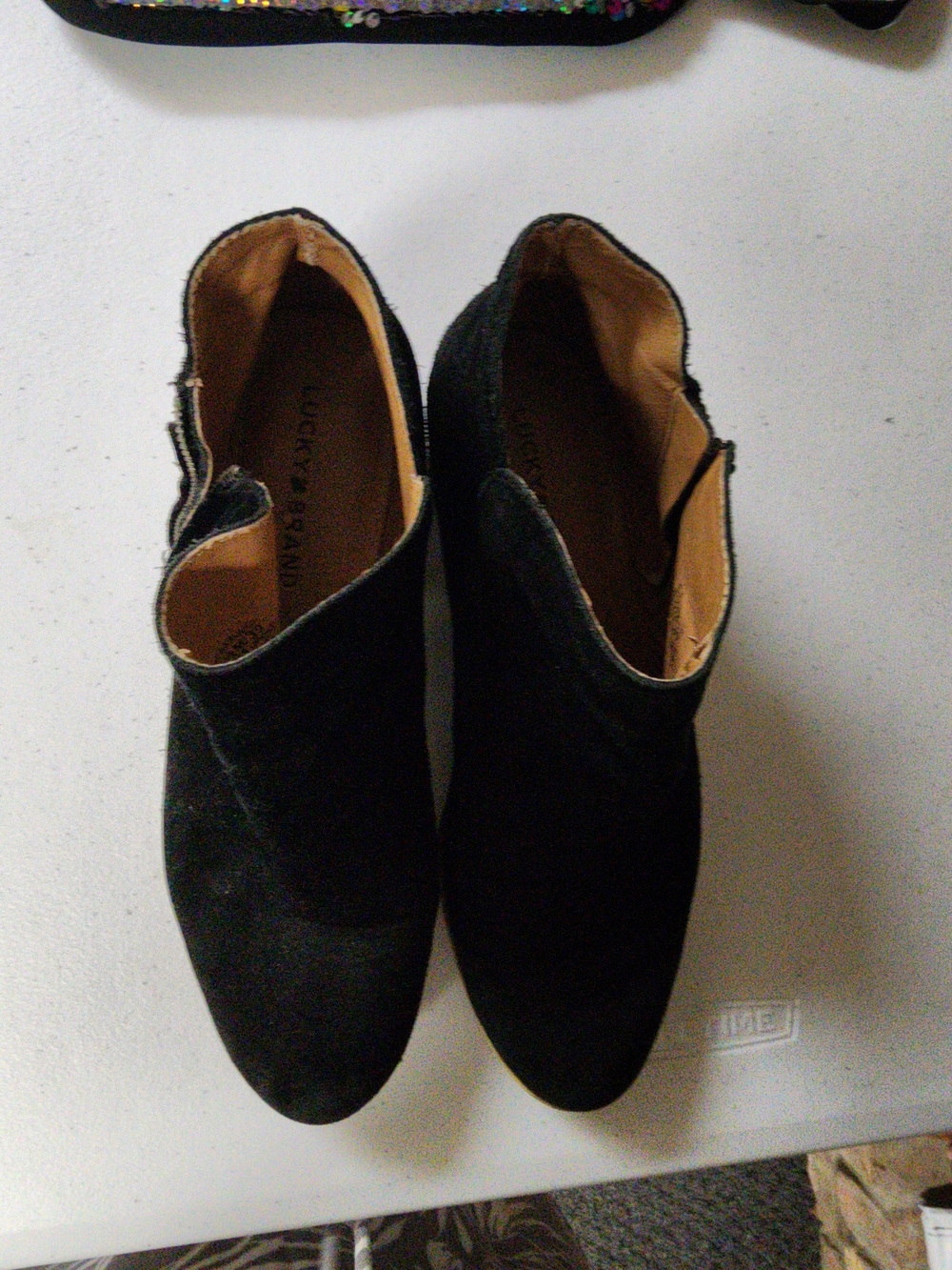 Lucky Brand Women's Black Suede Ankle Boots Sz 8.5